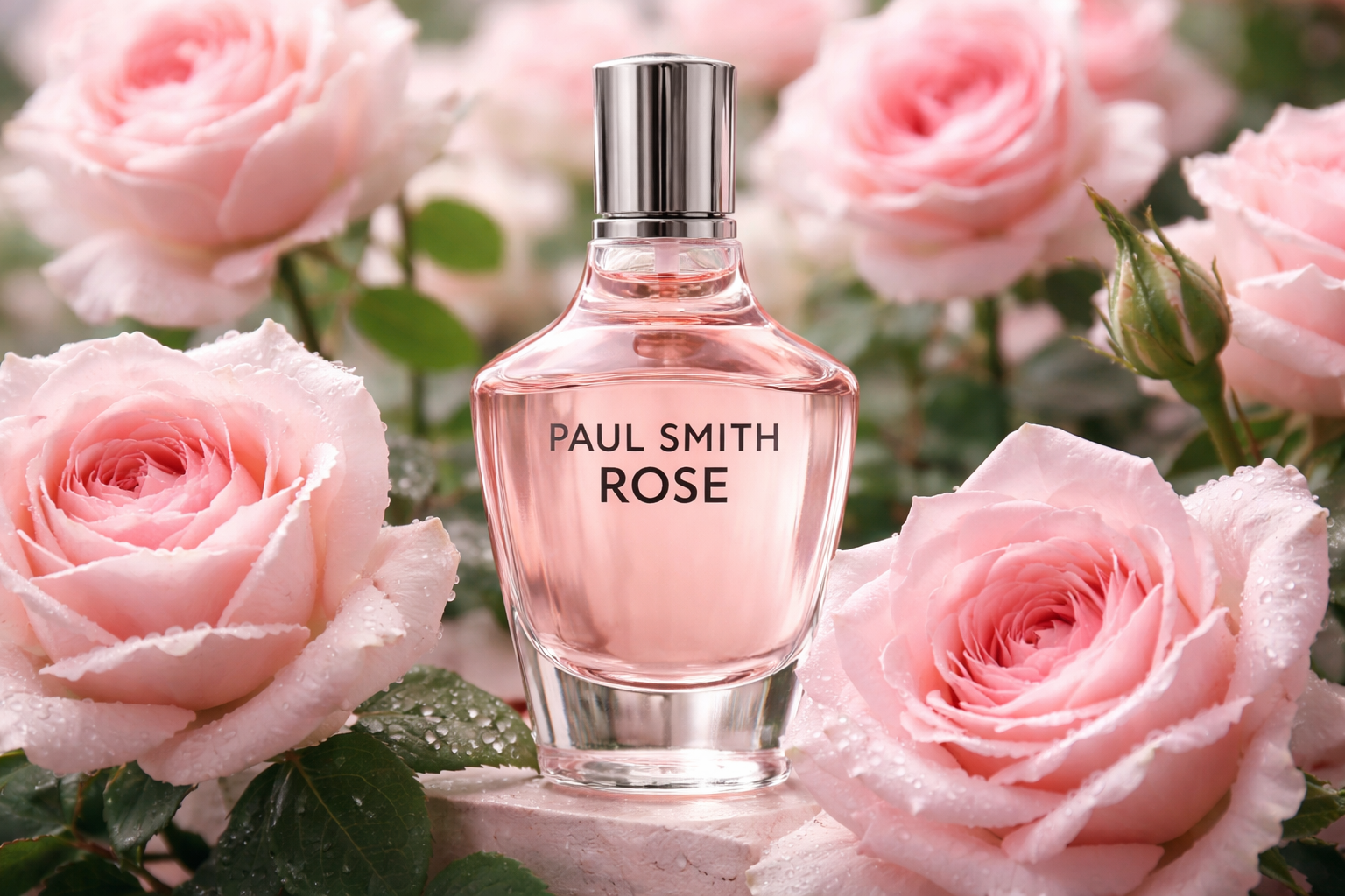 Paul Smith Rose perfume fragrance background